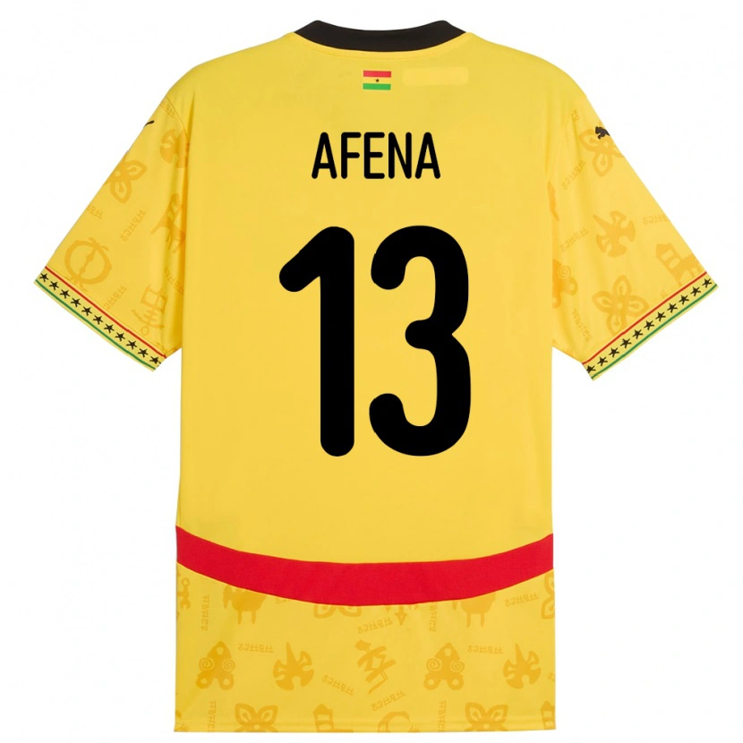 Danxen Kinderen Ghana Felix Afena-Gyan #13 Geel Uitshirt Uittenue 24-26 T-Shirt