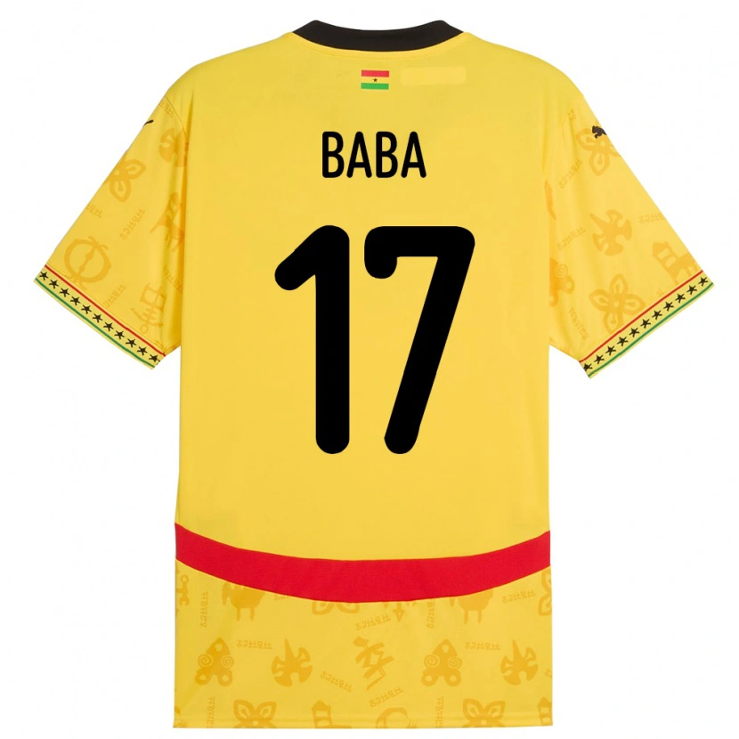 Danxen Kinderen Ghana Abdul-Rahman Baba #17 Geel Uitshirt Uittenue 24-26 T-Shirt
