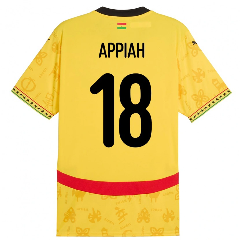 Danxen Kinderen Ghana Veronica Appiah #18 Geel Uitshirt Uittenue 24-26 T-Shirt
