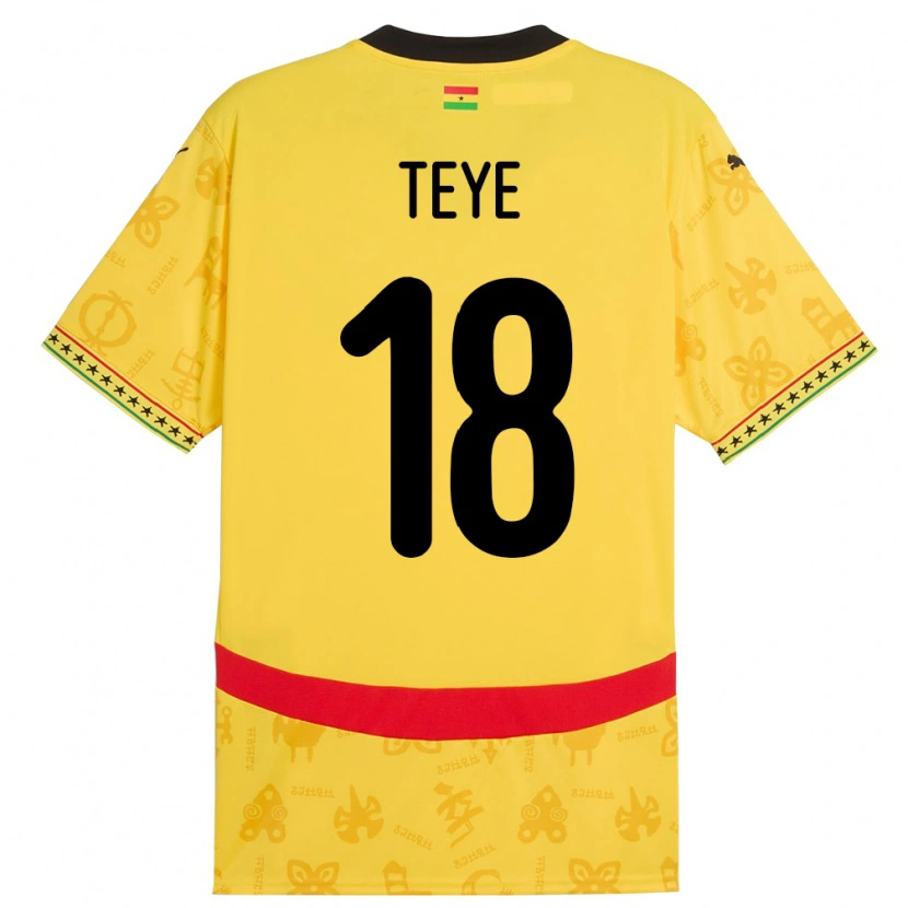 Danxen Kinderen Ghana Suzzy Teye #18 Geel Uitshirt Uittenue 24-26 T-Shirt