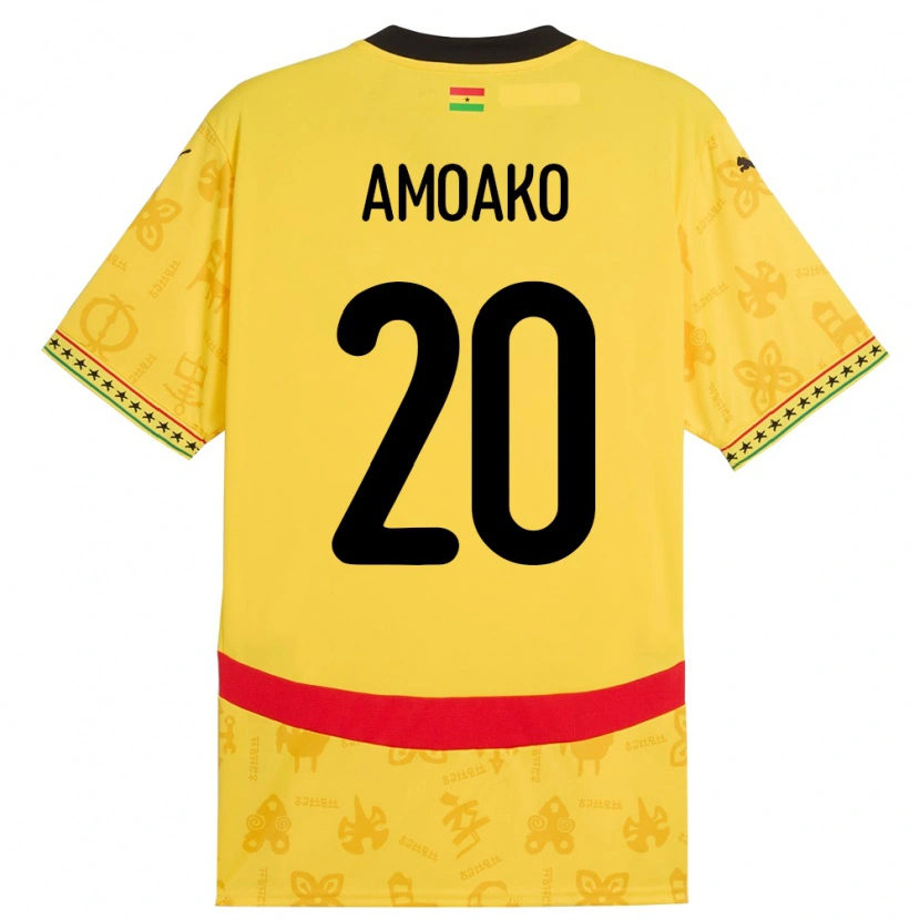 Danxen Kinderen Ghana Linda Amoako #20 Geel Uitshirt Uittenue 24-26 T-Shirt