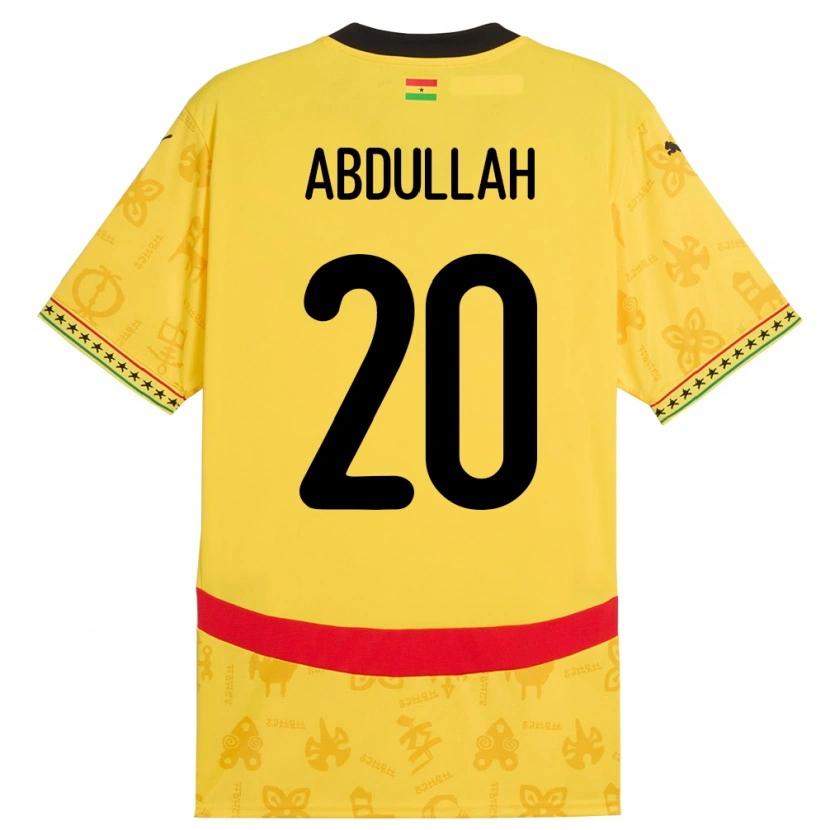 Danxen Kinderen Ghana Razak Abdullah #20 Geel Uitshirt Uittenue 24-26 T-Shirt