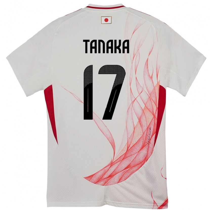 Danxen Kinderen Japan Ao Tanaka #17 Wit Uitshirt Uittenue 24-26 T-Shirt