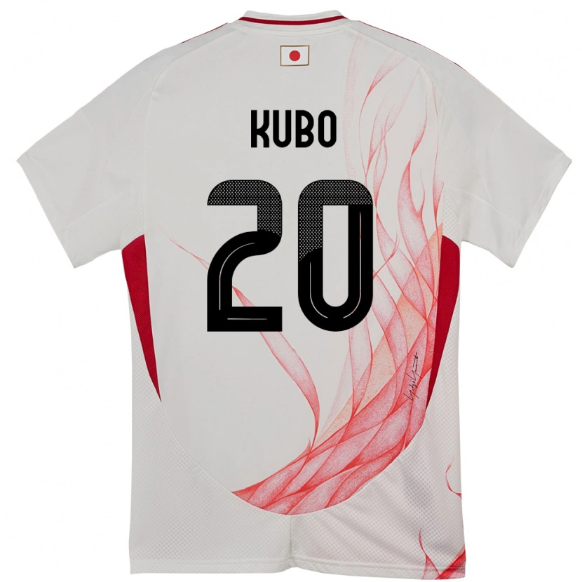 Danxen Kinderen Japan Takefusa Kubo #20 Wit Uitshirt Uittenue 24-26 T-Shirt