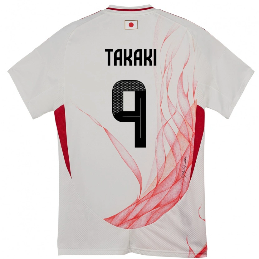 Danxen Kinderen Japan Eito Takaki #9 Wit Uitshirt Uittenue 24-26 T-Shirt
