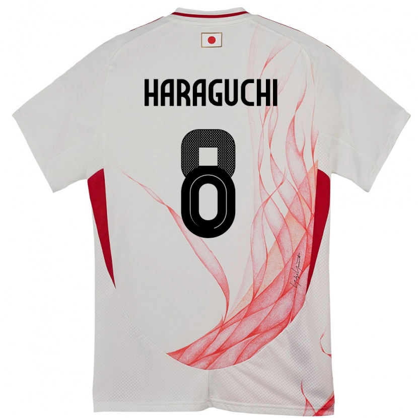Danxen Kinderen Japan Genki Haraguchi #8 Wit Uitshirt Uittenue 24-26 T-Shirt