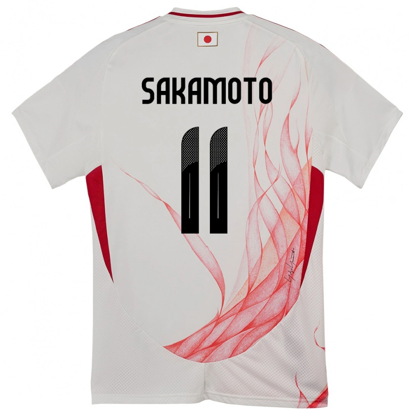 Danxen Kinderen Japan Isa Sakamoto #11 Wit Uitshirt Uittenue 24-26 T-Shirt