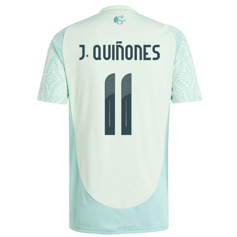 Danxen Kinderen Mexico Julián Quiñones #11 Linnen Groen Uitshirt Uittenue 24-26 T-Shirt