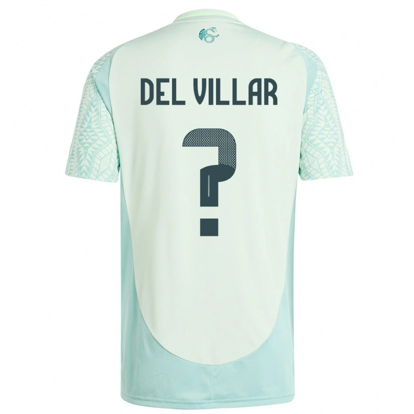 Danxen Kinderen Mexico Everardo Del Villar #0 Linnen Groen Uitshirt Uittenue 24-26 T-Shirt