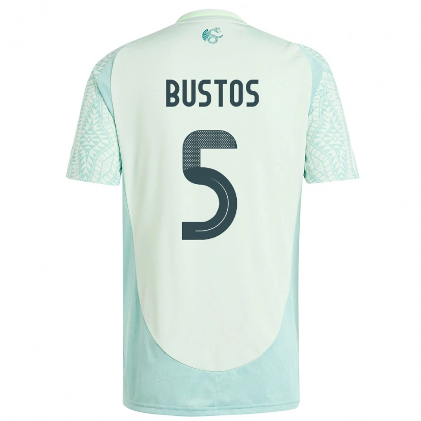 Danxen Kinderen Mexico César Bustos #5 Linnen Groen Uitshirt Uittenue 24-26 T-Shirt