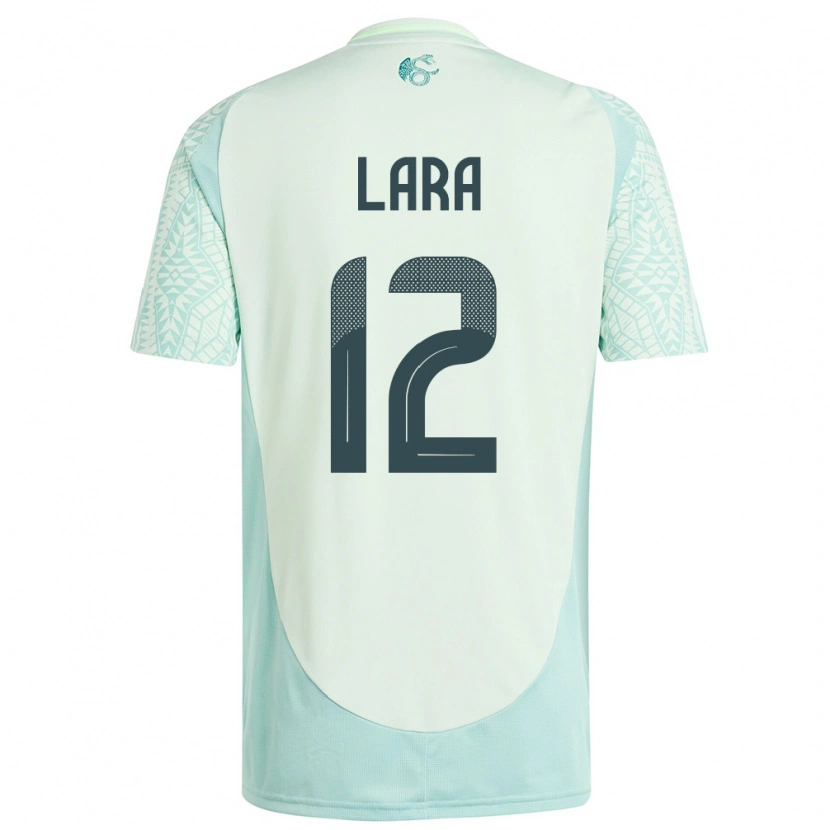 Danxen Kinderen Mexico Pablo Lara #12 Linnen Groen Uitshirt Uittenue 24-26 T-Shirt