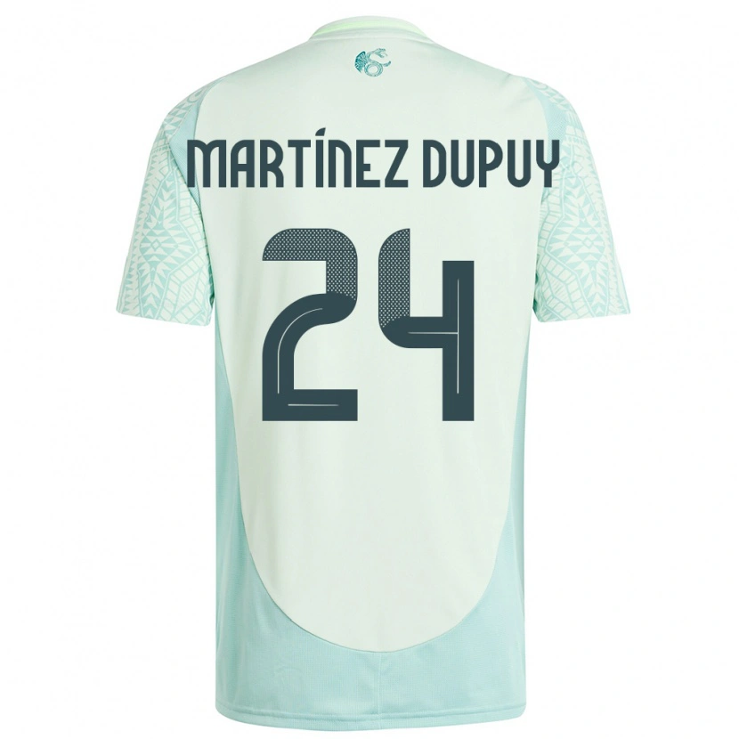 Danxen Kinderen Mexico Luca Martínez Dupuy #24 Linnen Groen Uitshirt Uittenue 24-26 T-Shirt