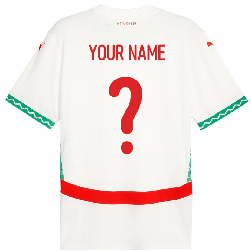 Danxen Kinderen Marokko Uw Naam #0 Wit Uitshirt Uittenue 24-26 T-Shirt