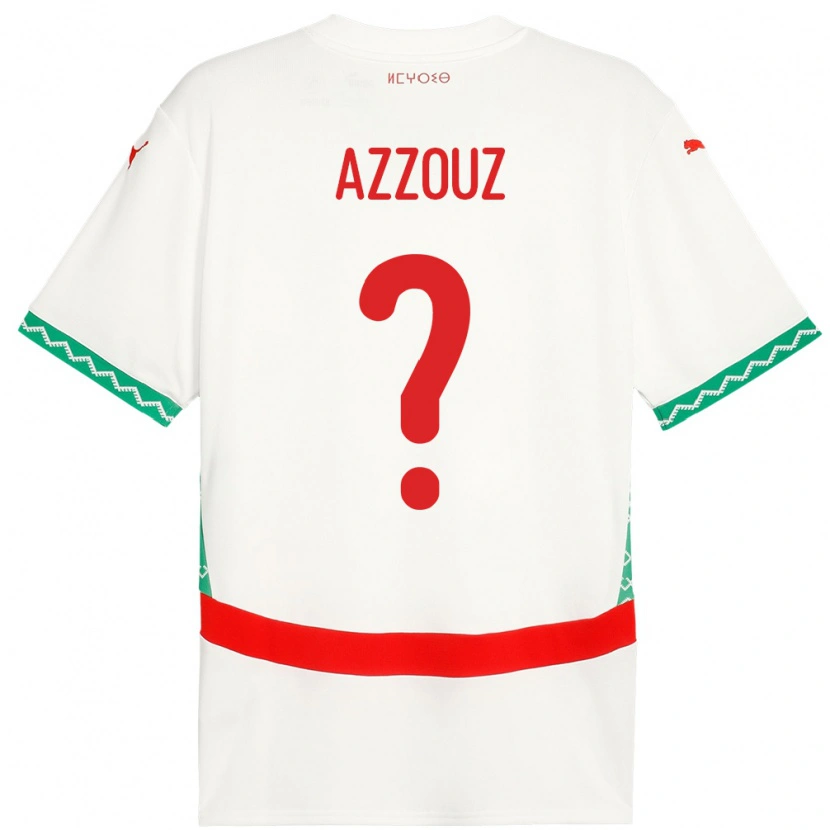 Danxen Kinderen Marokko Youssef Azzouz #0 Wit Uitshirt Uittenue 24-26 T-Shirt
