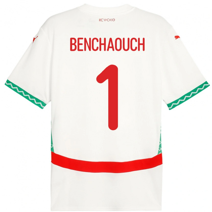 Danxen Kinderen Marokko Yanis Benchaouch #1 Wit Uitshirt Uittenue 24-26 T-Shirt