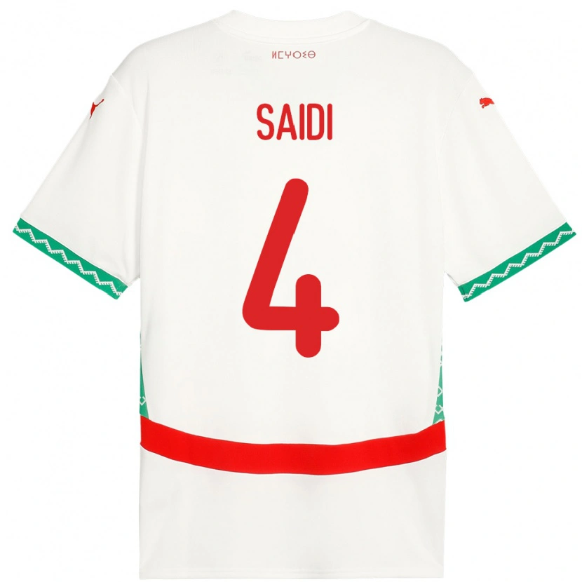 Danxen Kinderen Marokko Obaid Saidi #4 Wit Uitshirt Uittenue 24-26 T-Shirt