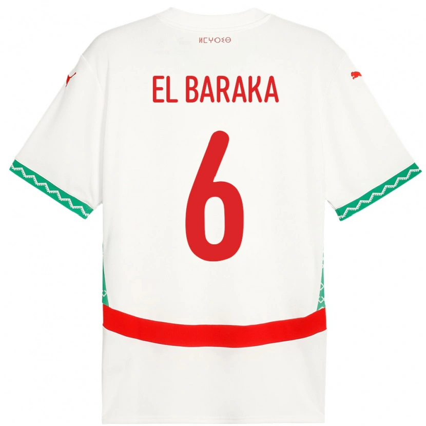 Danxen Kinderen Marokko Jibril El Baraka #6 Wit Uitshirt Uittenue 24-26 T-Shirt