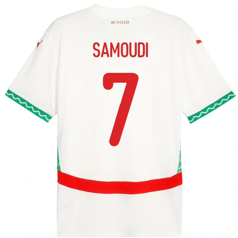 Danxen Kinderen Marokko Anas Samoudi #7 Wit Uitshirt Uittenue 24-26 T-Shirt
