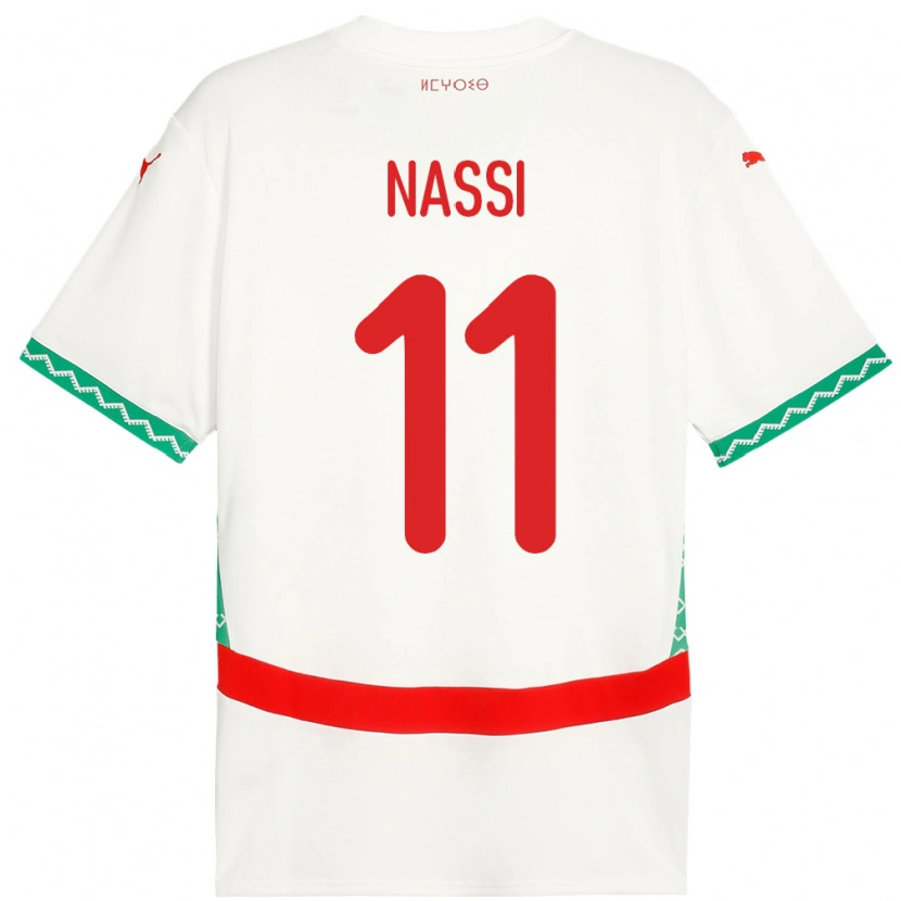 Danxen Kinderen Marokko Walid Nassi #11 Wit Uitshirt Uittenue 24-26 T-Shirt