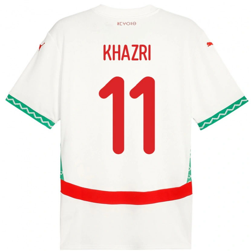 Danxen Kinderen Marokko Anas Khazri #11 Wit Uitshirt Uittenue 24-26 T-Shirt