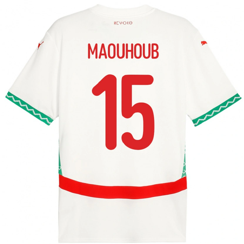 Danxen Kinderen Marokko El Mehdi Maouhoub #15 Wit Uitshirt Uittenue 24-26 T-Shirt