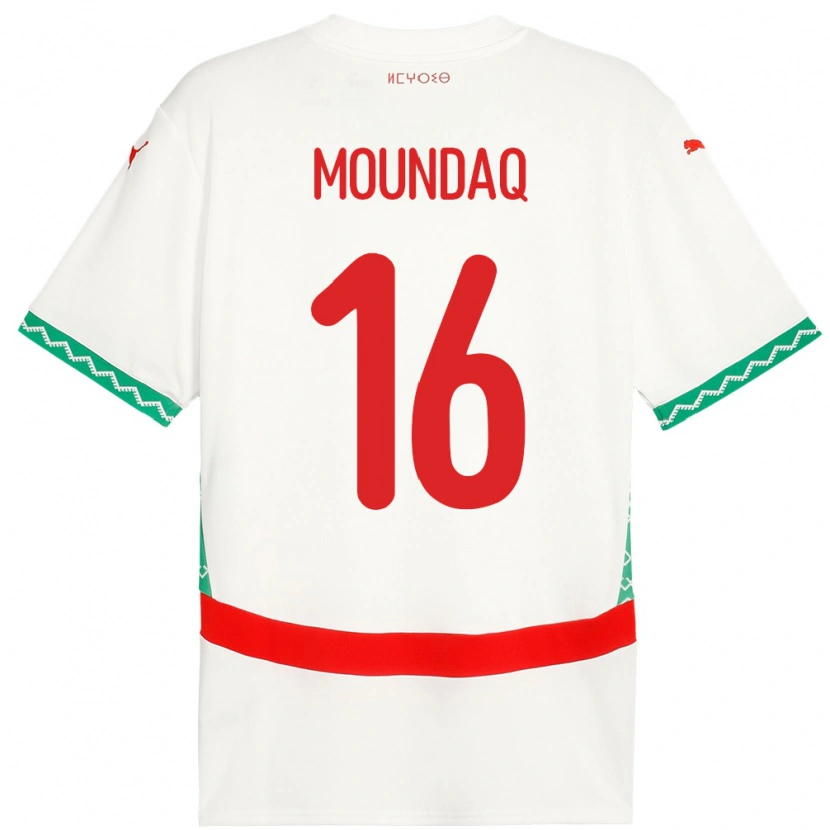 Danxen Kinderen Marokko Taha Moundaq #16 Wit Uitshirt Uittenue 24-26 T-Shirt