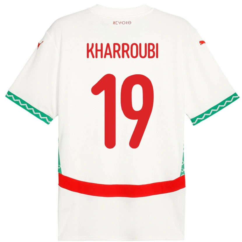 Danxen Kinderen Marokko Amine Kharroubi #19 Wit Uitshirt Uittenue 24-26 T-Shirt