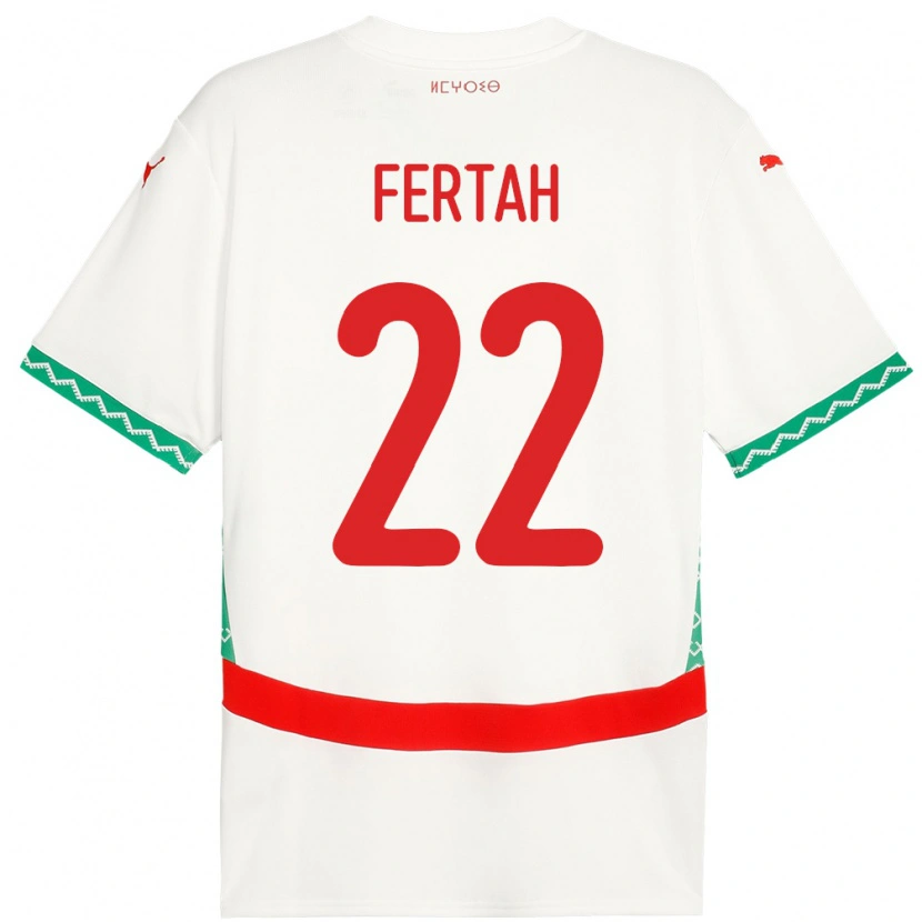 Danxen Kinderen Marokko Amine Fertah #22 Wit Uitshirt Uittenue 24-26 T-Shirt