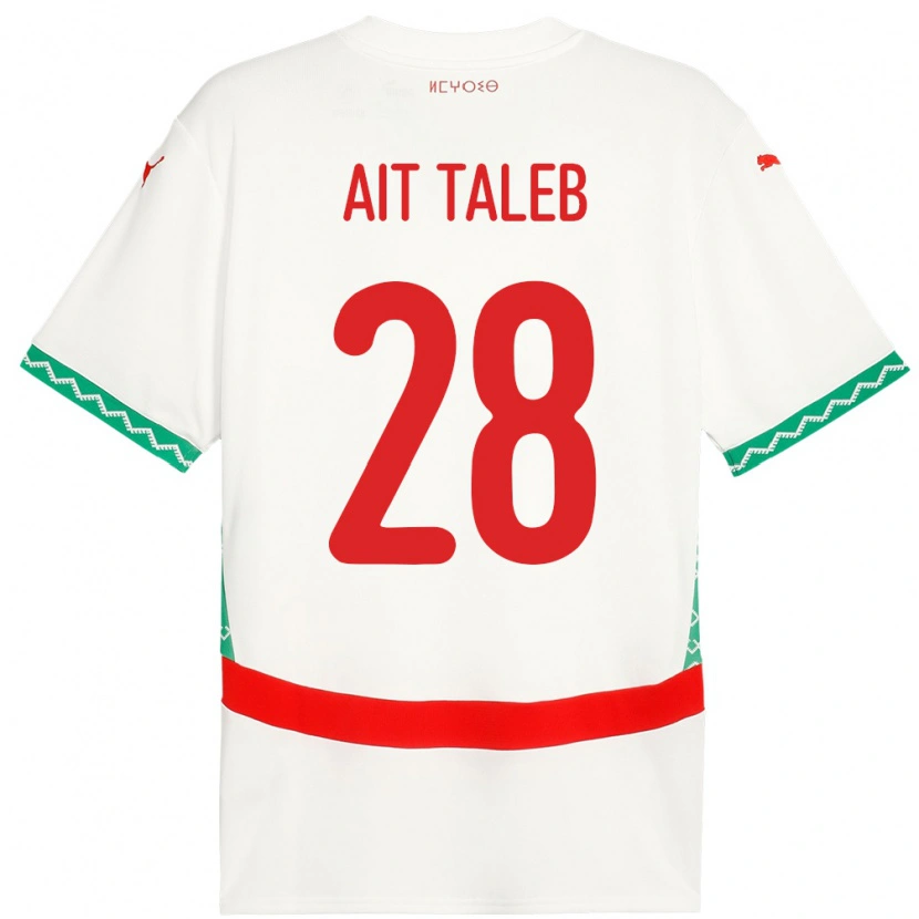 Danxen Kinderen Marokko Ismail Ait Taleb #28 Wit Uitshirt Uittenue 24-26 T-Shirt