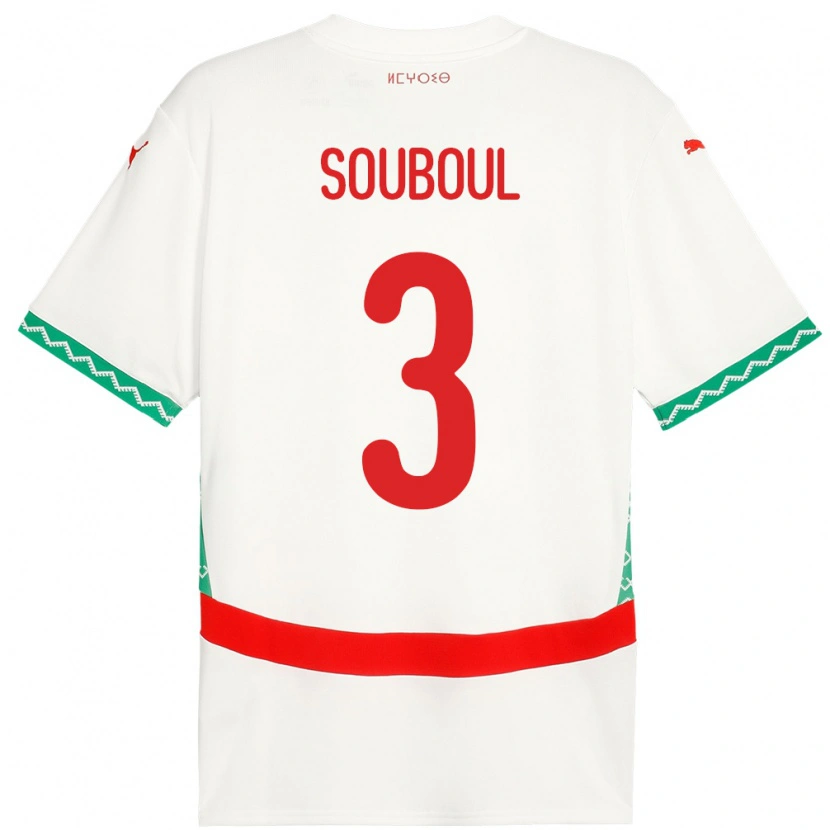 Danxen Kinderen Marokko Mohamed Souboul #3 Wit Uitshirt Uittenue 24-26 T-Shirt