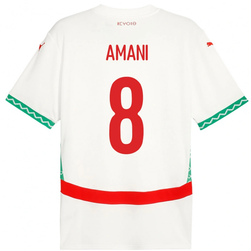 Danxen Kinderen Marokko Salma Amani #8 Wit Uitshirt Uittenue 24-26 T-Shirt