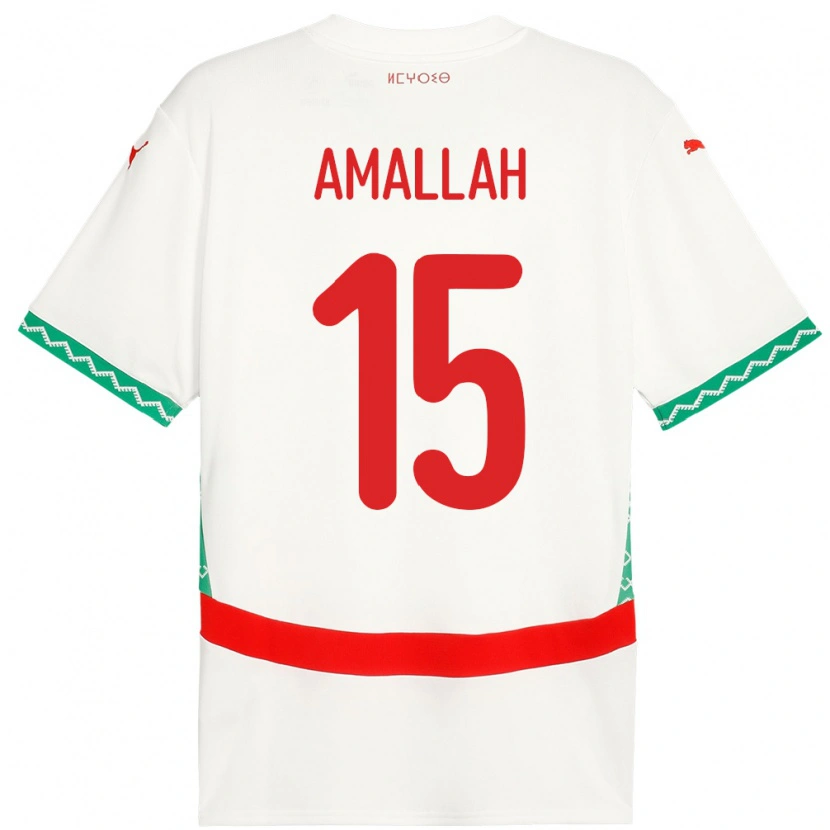 Danxen Kinderen Marokko Selim Amallah #15 Wit Uitshirt Uittenue 24-26 T-Shirt