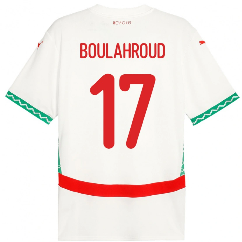 Danxen Kinderen Marokko Charaf Eddine Boulahroud #17 Wit Uitshirt Uittenue 24-26 T-Shirt