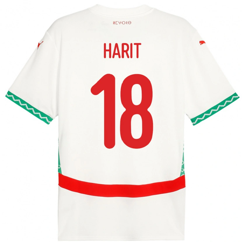 Danxen Kinderen Marokko Amine Harit #18 Wit Uitshirt Uittenue 24-26 T-Shirt