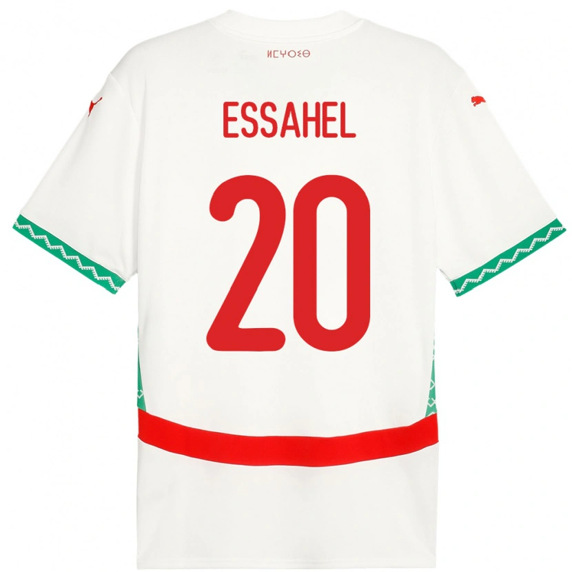 Danxen Kinderen Marokko Mohammed Amine Essahel #20 Wit Uitshirt Uittenue 24-26 T-Shirt