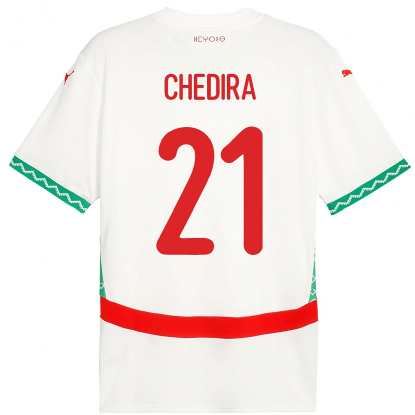 Danxen Kinderen Marokko Walid Chedira #21 Wit Uitshirt Uittenue 24-26 T-Shirt