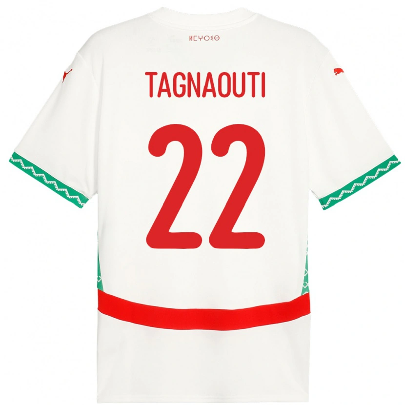 Danxen Kinderen Marokko Ahmed Reda Tagnaouti #22 Wit Uitshirt Uittenue 24-26 T-Shirt