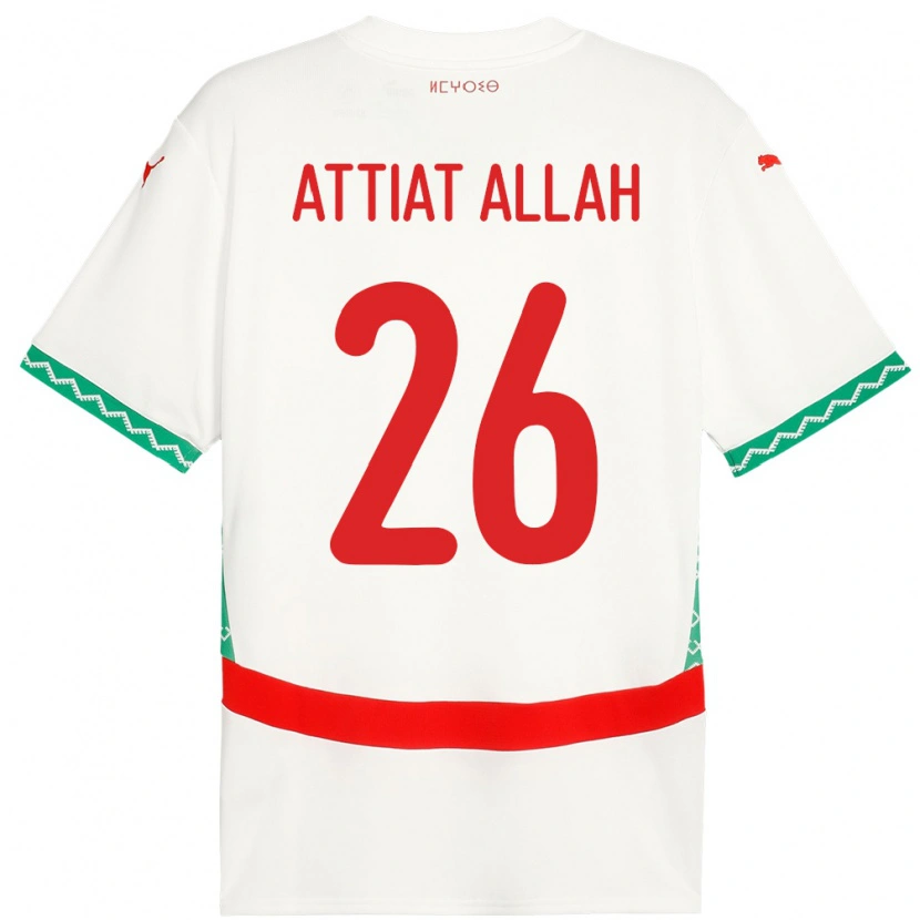 Danxen Kinderen Marokko Yahia Attiat-Allah #26 Wit Uitshirt Uittenue 24-26 T-Shirt
