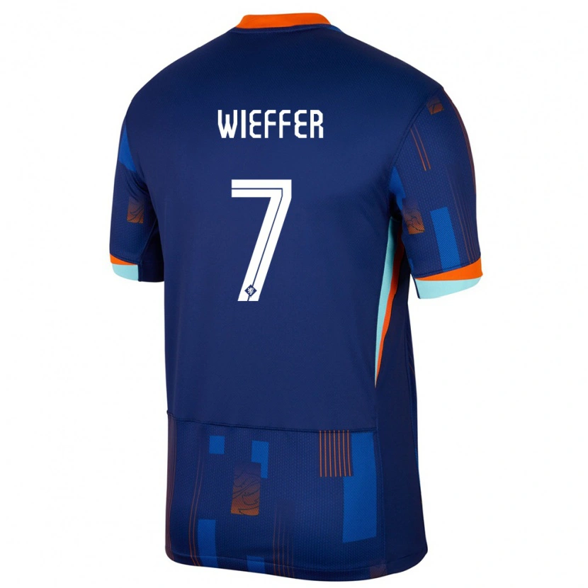 Danxen Kinderen Nederland Mats Wieffer #7 Blauw Uitshirt Uittenue 24-26 T-Shirt