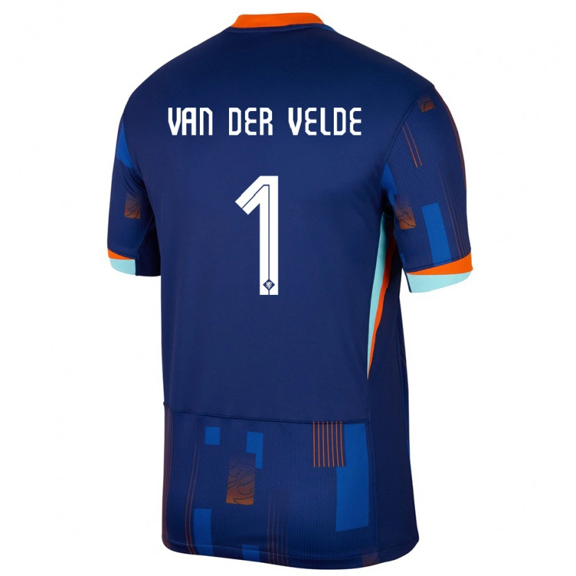 Danxen Kinderen Nederland Valentijn Van Der Velde #1 Blauw Uitshirt Uittenue 24-26 T-Shirt