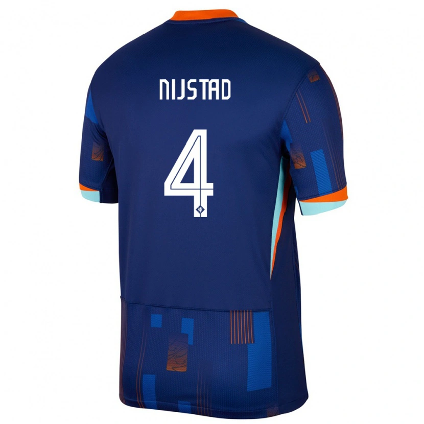 Danxen Kinderen Nederland Ruud Nijstad #4 Blauw Uitshirt Uittenue 24-26 T-Shirt