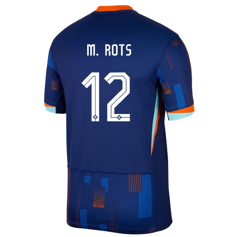 Danxen Kinderen Nederland Mats Rots #12 Blauw Uitshirt Uittenue 24-26 T-Shirt
