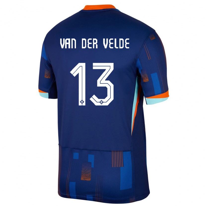 Danxen Kinderen Nederland Yordi Van Der Velde #13 Blauw Uitshirt Uittenue 24-26 T-Shirt