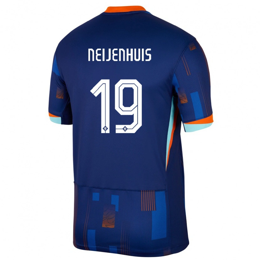 Danxen Kinderen Nederland Kelvin Neijenhuis #19 Blauw Uitshirt Uittenue 24-26 T-Shirt