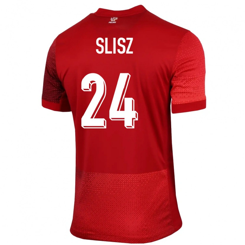 Danxen Kinderen Polen Bartosz Slisz #24 Rood Uitshirt Uittenue 24-26 T-Shirt