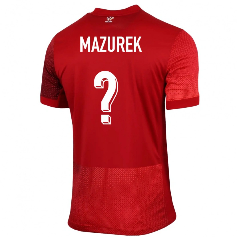 Danxen Kinderen Polen Bartosz Mazurek #0 Rood Uitshirt Uittenue 24-26 T-Shirt