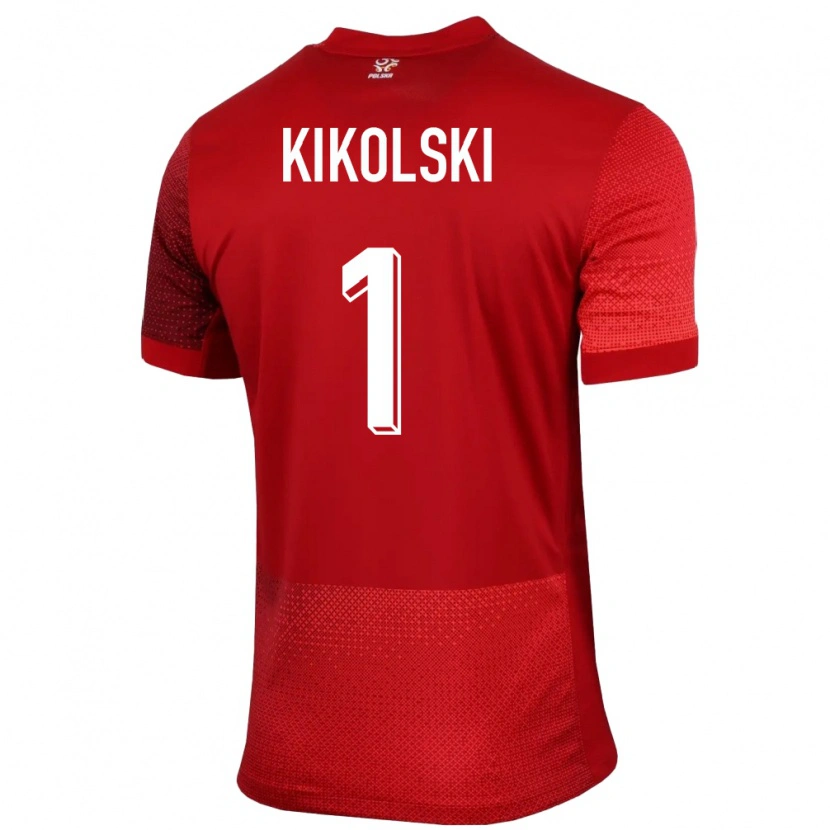 Danxen Kinderen Polen Maciej Kikolski #1 Rood Uitshirt Uittenue 24-26 T-Shirt