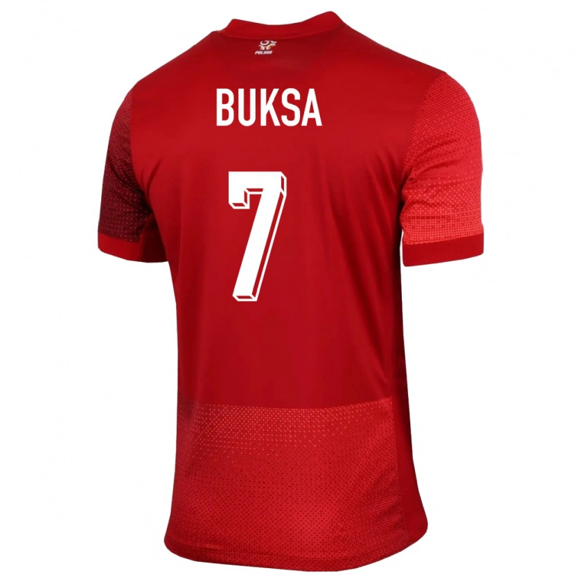Danxen Kinderen Polen Aleksander Buksa #7 Rood Uitshirt Uittenue 24-26 T-Shirt