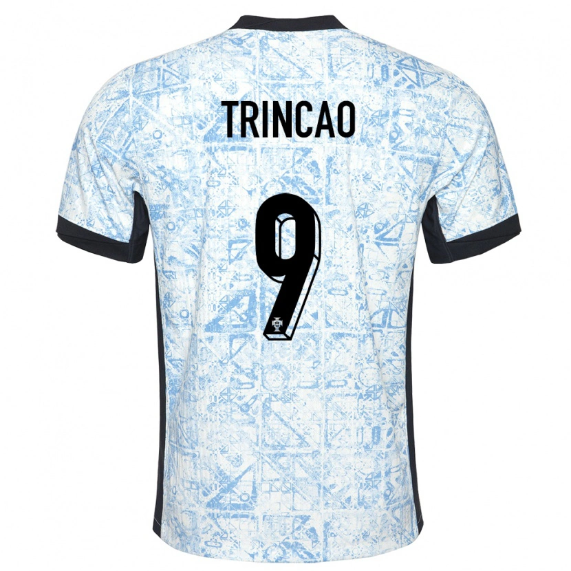 Danxen Kinderen Portugal Trincão #9 Crème Blauw Uitshirt Uittenue 24-26 T-Shirt