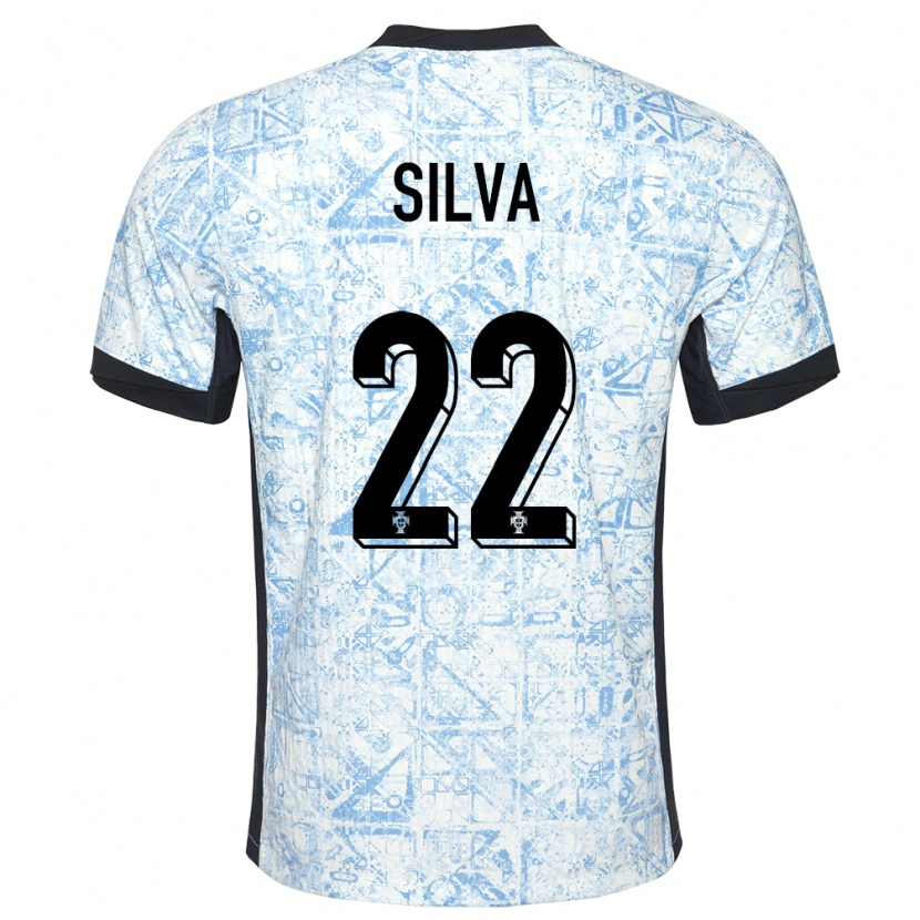 Danxen Kinderen Portugal Rui Silva #22 Crème Blauw Uitshirt Uittenue 24-26 T-Shirt